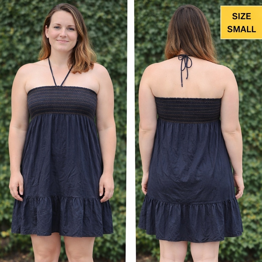 Roommates navy Tiered Maxi dress sleeveless SMALLpit to pit 15in length 32in